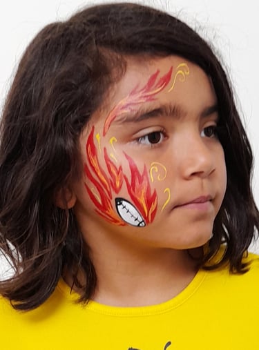 maquillage rugbyman en feu