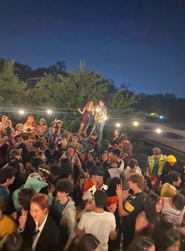 Packed Sundeck during a Lovett party