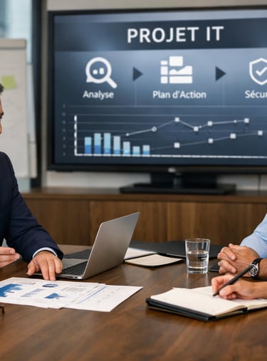 Dirigeant de PME accompagné dans le cadrage d'un projet informatique
