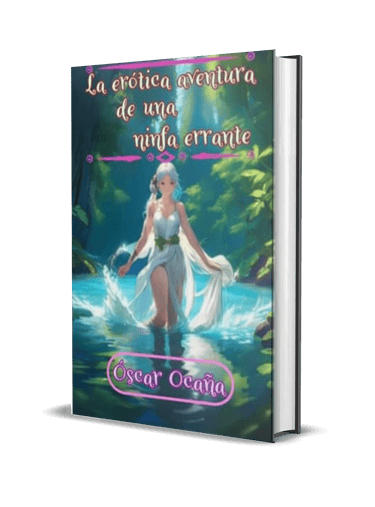 Portada 3d de la novela de fantasía erótica 'La erótica aventura de una ninfa errante' de Óscar Ocaña Parrón