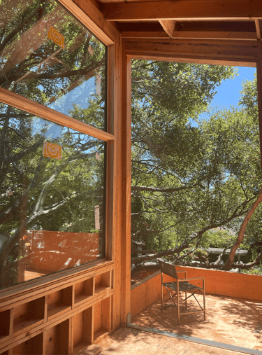 primary suite with balcony in framing stage