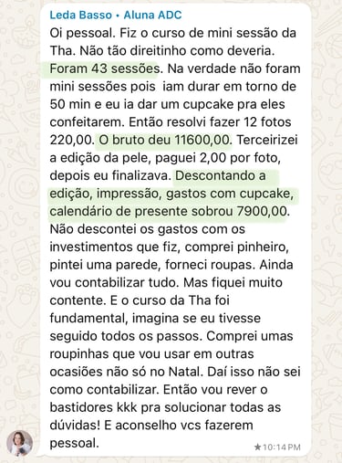 depoimento da aluna Leda