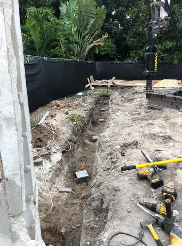 New construction pile installation