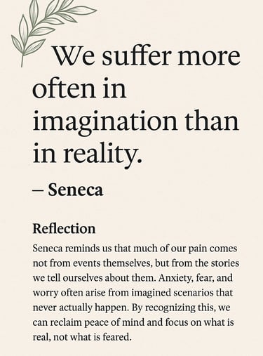 Seneca talk about fears and reflection