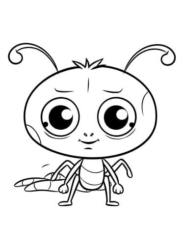 coloriage fourmis mignonne