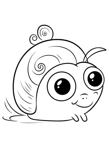 coloriage escargot mignon