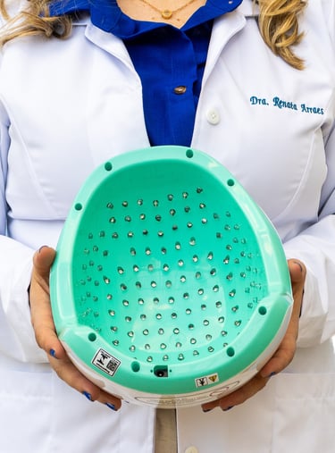 Capacete de fotobiomodulacao transcraniana com luz vermelha e infravermelha