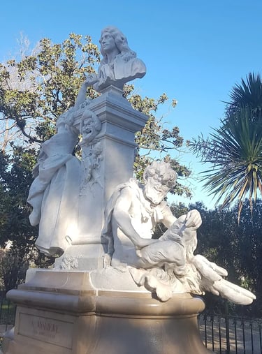 Statue parc Molière - ARNOULD MTDP - Taille de pierre - Pézenas - Hérault