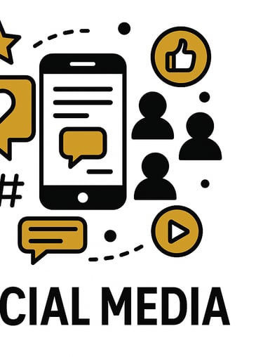 Social media management icon with chat bubbles, social media management services.