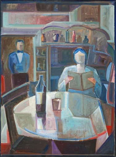 Eligiendo, óleo sobre lienzo del artista pintor Argi Girón. Choosing, artist, painter, oil, canvas