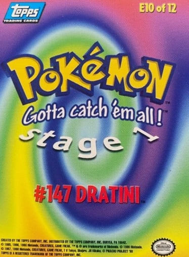 E10 Of E12 Dratini Topps Pokémon The First Movie back