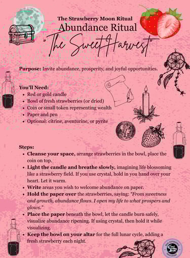 Strawberry Moon Abundance Ritual Soul Sisters Tarot