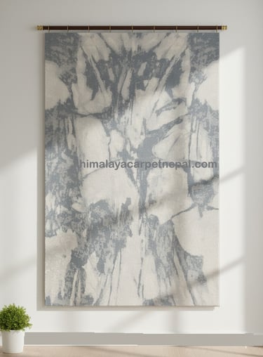 Custom bespoke handmade rugs crafted in Nepal –abstract wall-hanging- Himalaya Carpet Industries