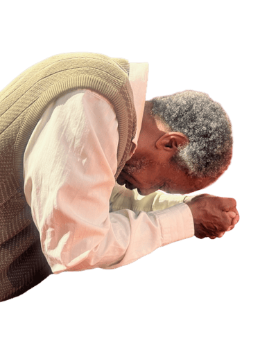 Man kneeling to pray