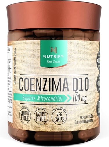 Coenzima Q10 Nutrify 100mg com Vitamina E: vitalidade e saúde. Vida Performance.