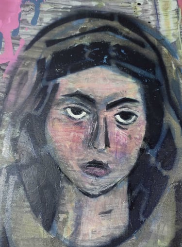 a painting of a woman