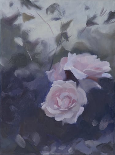 Abby's Roses - Painting by David Shimp