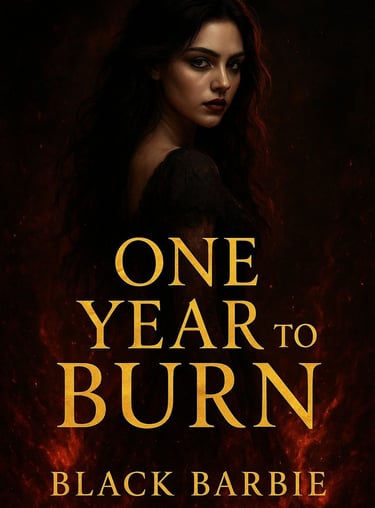 One year to burn- Werewolf romance novel cover by Black Barbie - VJ & BB Premium Fiction