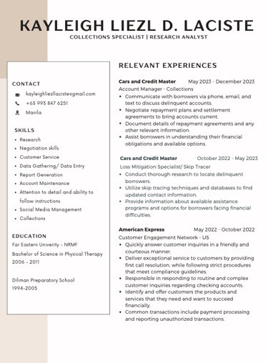 a professional resume for a job in a professional resume