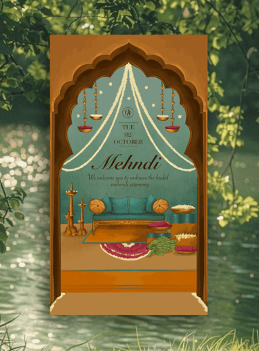 a poster of a couch with a blue couch