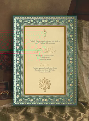 a wedding ceremony program for a sangeet.