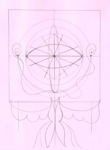 boceto en lapiz sobre un dibujo