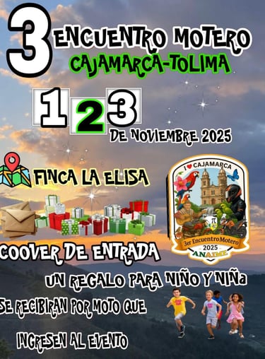 Banner Tercer encuentro motero en Cajamarca Tolima