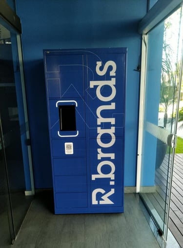 Armário airlocker azul duplo auxiliar empresa condominio locker armario inteligente entrega