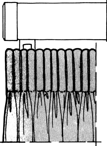 Schéma représentant une tête de rideaux ordinaire