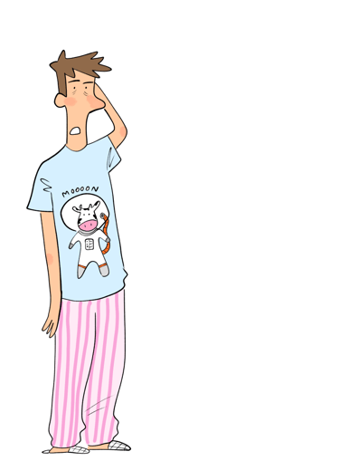 a man in pajamas and pajamas is standing in pajamas. Diane Mulolo Faida