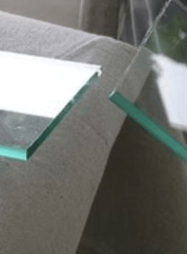glass being cut to size