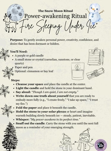 Snow Moon Ritual Power-awakening ritual Soul Sisters Tarot