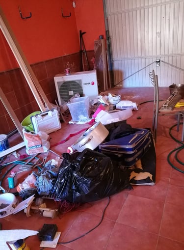 Limpieza después de una ocupación en Almorox.