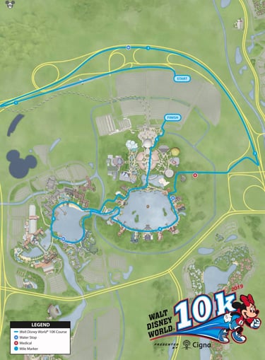 2019 runDisney Walt Disney World Marathon Weekend 10K Course Map