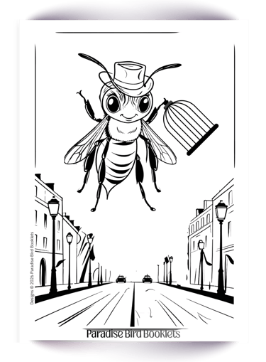 Cute freebie coloring page of a bee