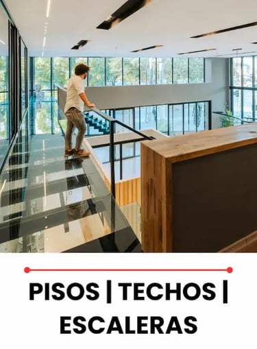piso, techo y escaleras