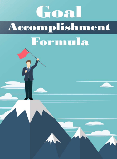 a man standing on top of a mountain with a flag