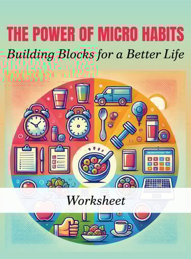 a clock tower with different items