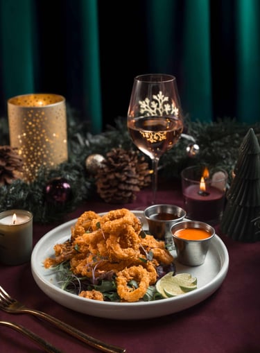 Professional lighting setup for a food video production in a downtown Toronto studio.