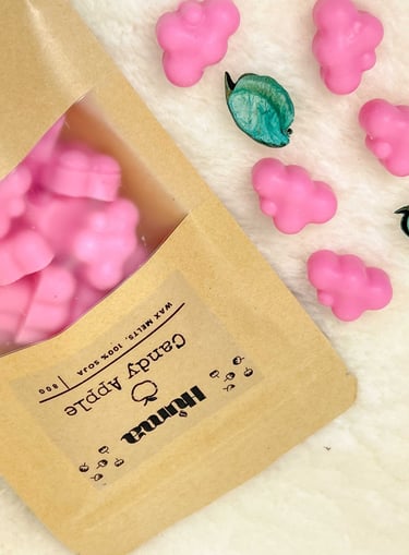 a bag of wax melts with some wax melts