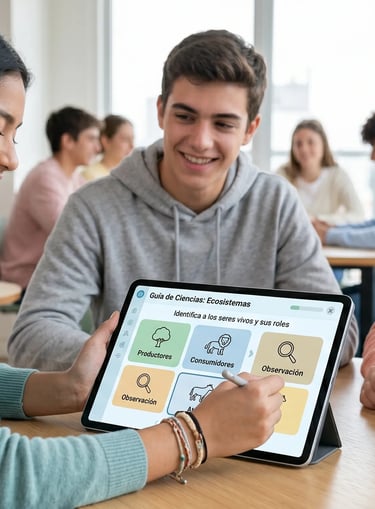 Guía didáctica accesible con estructura clara y diseño pedagógico inclusivo.