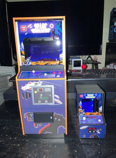 Numskull Space Invaders next to MyArcade Space Invaders