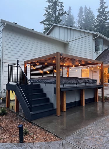 Spa stairs and bar top 