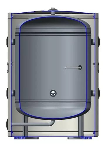 буферен съд обем 100 литра вграден нагревател 2 kW 2 кВт