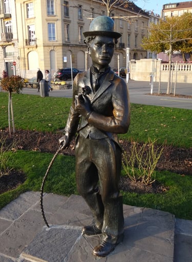 Charlie Chaplin statue in Vevey, Switzerland