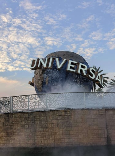 Universal Orlando globe sign at Universal Orlando Resort in Florida