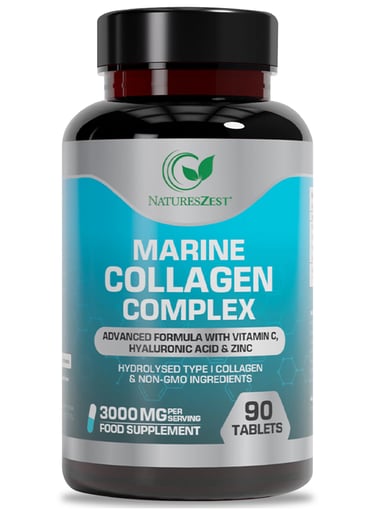 High Strength Marine Collagen for Skin, Hair & Joint Health Support – Collagen Complex 3000mg, 90 Ta