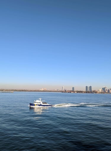 NYC skyline from the Harbor, Statue of Liberty