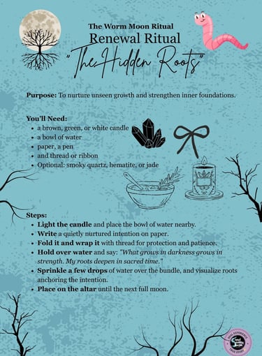 Worm Moon Ritual Page Renewal Ritual Soul Sisters Tarot