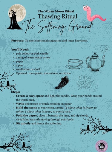 Worm Moon Ritual Page Inner Thawing Ritual Soul Sisters Tarot